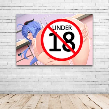 Çıplak Kız Yetişkin Anime Tuval Baskı Boyama Çıplak Karikatür Duvar sanat posterleri Ev yatak odası dekoru