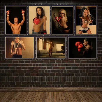 Kraft Kağıt Boyama Posteri Boks Fitness Egzersiz duvar çıkartmaları Spor Salonu Ev Bar Dekorasyon