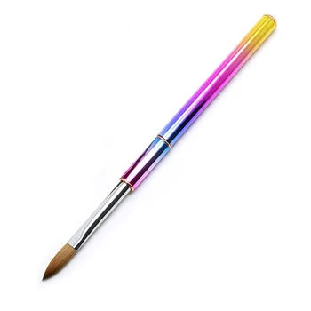 30 % Degrade Renk Alaşım Alüminyum Kolinsky Akrilik Tırnak Fırçaları Tırnak Sanat Aracı Tırnak cila fırçası Seti Boyama Kalem Jel Oluşturucu İçin