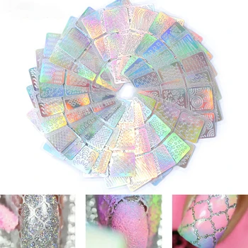 12 ADET İçi Boş Tırnak Etiket Seti Şık Kendinden yapışkanlı Manikür Sanat Aksesuarı 3D Lazer Renk Tırnak Dekorasyon Çıkartmaları