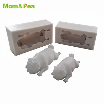 Anne ve Bezelye MPA0739 - 40 Köpek Şekilli silikon kalıp Kek Dekorasyon Fondan Kek 3D Kalıp Gıda Sınıfı Mus kalıp
