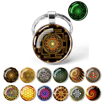 Metatron Küp Kutsal Geometri Anahtarlık Karanlık Mandala Desen Manevi Meditasyon Anahtarlık Aydınlık Araba Anahtarlık