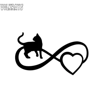 Volkrays Kalp Desen Araba Sticker Kedimi Seviyorum Kalp Pençe Baskı Vinil Çıkartması Su Geçirmez Güneş Koruyucu Çıkartmaları Siyah/beyaz, 13cm * 8cm