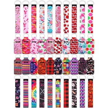 40 adet Chapstick Tutucu Anahtarlıklar Bileklik Anahtarlık Boyunluklar Dudak Balsamı Kılıfı Koruyucu Kılıflar Kızlar Kadınlar için Canlı Renkler