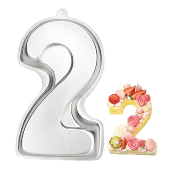 Alüminyum 3D Çok Sayıda kek tavaları Numarası 1 2 3 4 5 6 7 8 9 Şekil Kek Kalıpları Doğum Günü fırın tepsisi Dekorasyon Kalıp 10091