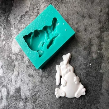 DIY Epoksi Reçine Tavşan Modelleme silikon kalıp, Fondan Alçı Dekorasyon, Kek Pişirme Dekorasyon, Tavşan silikon kalıp