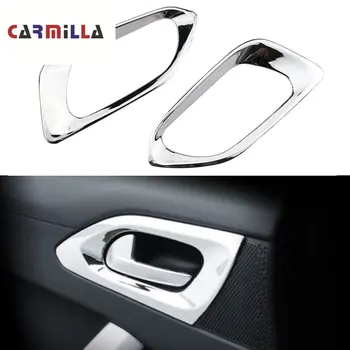 Carmilla ABS Krom İç Ön Arka Kapı Daire Trim Sticker Peugeot 2008 2014 - 2019 için Aksesuarları Çıkartmalar