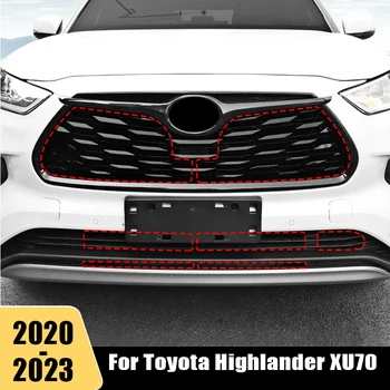 Toyota Highlander için XU70 Kluger 2020 2021 2022 2023 Paslanmaz Araba Böcek Tarama Mesh Ön İzgara Eklemek Net Aksesuarları