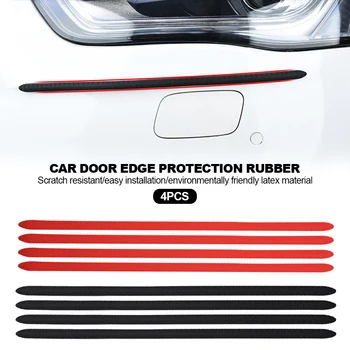4 ADET 40CM Araba Kapı Kenar Koruma Kauçuk Otomatik Tampon Koruyucu Güvenlik Scratch Sticker Beyaz Siyah Trim Evrensel Araba Styling
