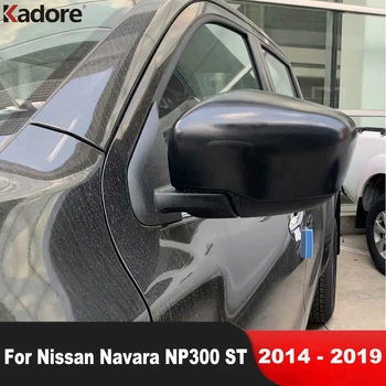 Nissan Navara için NP300 ST 2014 2015 2016 2017 2018 2019 Karbon Fiber dikiz aynası kapağı Trim Araba Kapı Yan Aynalar kapatma başlığı