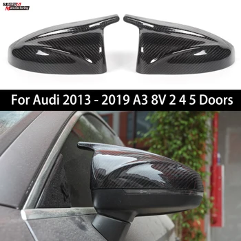Gerçek Karbon Fiber Araba Styling dikiz aynası Kapakları Yedek Kabuk Audi A3 S3 8V RS3 2013-2019 Yan Kapı Ayna Kapakları