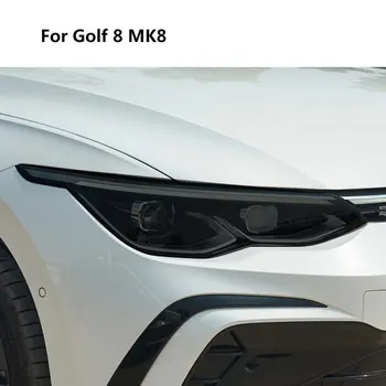 Volkswagen Golf 7 için 8 VW MK7 MK8 2021 Araba Far koruyucu film Ön İşık Siyah Etiket Anti Scratch Aksesuarları