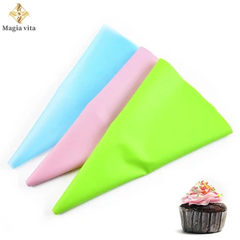 7 Renk Silikon pasta torbası Araçları Mutfak Pişirme Aksesuarları Kek Dekorasyon Ekmek Şekerleme Ekipmanları Kullanımlık Boru Çanta