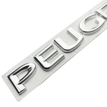 Peugeot için Metal Harf Amblemi Logosu 107 206 207 208 308 307 407 508 2008 3008 Araba Styling Araba Ön Arka Bagaj Rozeti Sticker