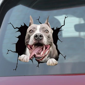 Araba Sticker Otomatik Arka Cam Köpek Kırık Pencere Çıkartmaları Elektrostatik 3D Simülasyon Fransız Bulldog Araba Çıkartmaları Vinil Çıkartmaları