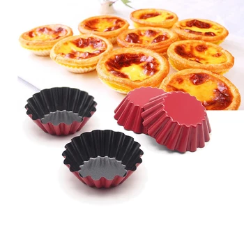 12 & 24-Pack yapışmaz Çiçek Kullanımlık Cupcake ve Muffin kek kapları, Kırmızı Renkler