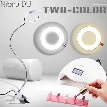 Tırnak Clip-on masa lambası USB esnek bükülebilir masa Lambası göz koruması LED iki renk ışık manikür çivi sanat güzellik araçları
