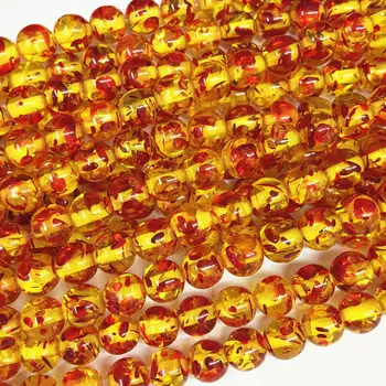 Toptan Yuvarlak Bodhi Boncuk Yangın Altın Reçine Ambers Namaz dağınık boncuklar Sahte Balmumu Akrilik Spacer Plaka Takı Yapımı 14 