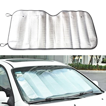 Araba Arka Cam Güneşlik Ön UV Reflektör Güneş Gölge Araba Pencere Kapakları Güneşlik Gümüş 130 *60Cm