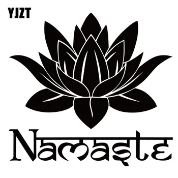YJZT 16×15.1 CM Karikatür Lotus Yoga Meditasyon Namasle Vinil Araba Sticker Çıkartma Sanat Dekorasyon Siyah/Gümüş 4C-0193