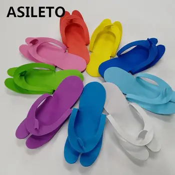 ASILETO 48 Pairs Tek Kullanımlık Terlik Taşınabilir Seyahat Köpük Ayakkabı Eva Sandalet Plaj Spa Flip Flop Otel Tırnak Salonu Pedikür Araçları