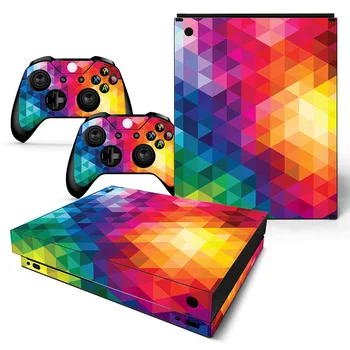 Fantastik Renk kaplama çıkartmalar Çıkartması İçin Microsoft Xbox One X Konsolu Ve 2 Kontrolörleri İçin Xbox One X Sticker Vinil Aksesuarları