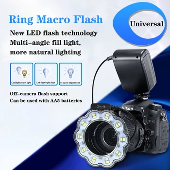 Seafrogs SL - 102C 6800 K 15GN kamera makro flaş ışığı ile lcd ekran LED halka ışık Sony Canon Nikon DSLR kamera için