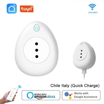 Akıllı Fiş Wifi Akıllı Soket 15A İtalya Şili Güç Monitörü Ses Kontrolü İle Çalışır Google Ev Alexa Tuya Akıllı yaşam APP