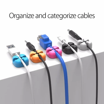 Renkli Kablo Sarıcı Kulaklık kablo düzenleyici USB kablosu Tutucu Tel Depolama Silikon Kablo Yönetimi Masası Düzenli Organizatör forCar
