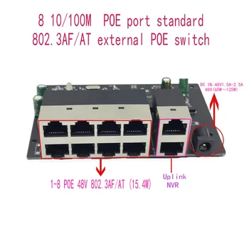 Standart protokolü 802.3 AF/AT 48 V POE OUT / 48 V poe anahtarı 100 mbps POE poort; 100 mbps yukarı Bağlantı poort; poe powered anahtarı NVR