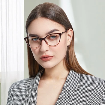 Moda Retro Kadınlar Kedi Göz Gözlük Çerçeveleri Optik Gözlük Çerçevesi Miyopi Ultra hafif TR90 Alaşım Reçete Gözlük 2022 Yeni