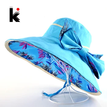 Plaj şapkası yazlık şapkalar Kadınlar İçin Çiçek Desen Ve Katı Renkler Taraflı Kullanım Moda Siperliği Kap Güneş Geniş Büyük şapka