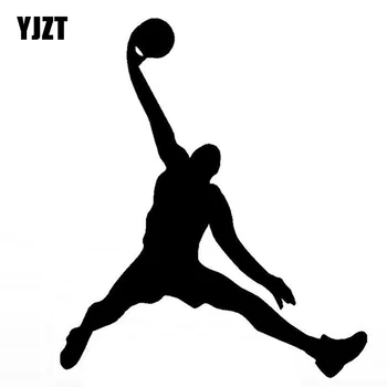 YJZT İlginç Atlama Basketbol Araba Sticker Vinil Siyah / Gümüş S9-0278
