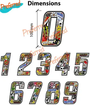 Cker Bomba Renkli Bomba Numaraları Araba Sticker Çıkartması için Tüm Arabalar Yarış Dizüstü Kask Gövde Sörf Camper Pencere Tampon