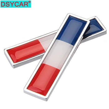 DSYCAR 1 Çift Ülke Ulusal Bayrak Fransa Sıcak Metal Çıkartmalar Araba Styling Motosiklet Aksesuarları Rozet Etiket Amblemi Araba Çıkartmaları