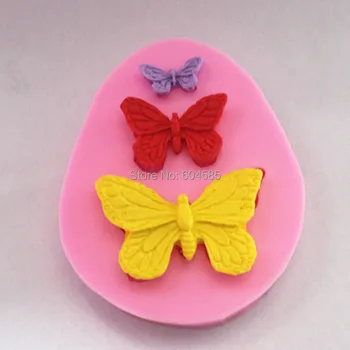 2x Dantel Şekilli silikon kalıp Kalıp Fondan Kek Dekorasyon Pişirme Aracı Çiçek Gül Kelebek (Kelebek)