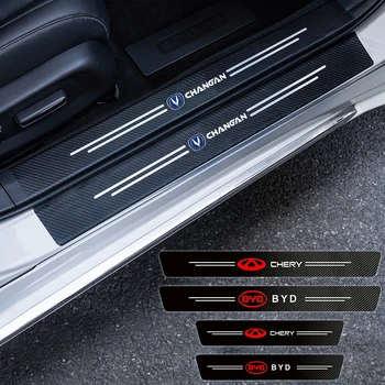 Karbon Fiber Araba Sticker Koruyucu Şerit Kapı Eşiği Korumak için Chevrolet Cruze Captiva TRAX Aveo Lova EPİCA Malibu Aksesuarları