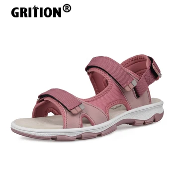 GRITION Kadın Sandalet Nefes Moda Açık Kaymaz Düz rahat ayakkabılar Kızlar Spor Yaz Yürüyüş Rahat 2021 Yeni 41