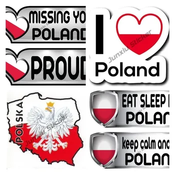 Canlı Aşk Polonya Ülke Bayrağı Sticker Tampon Polska Çıkartması Polonya Polska Crest Kalkan Sticker Arabalar için Yarış Dizüstü Araba Dekor