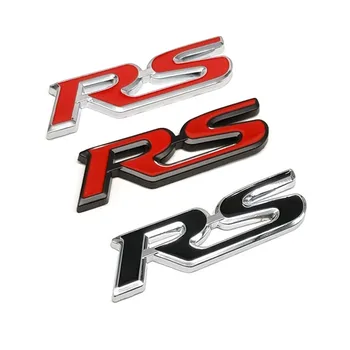 1 Adet 3D Metal RS Logo araç amblemi Arka Bagaj Sticker Spor sürüm modifikasyonu Araba Styling 9. 3X2. 3CM
