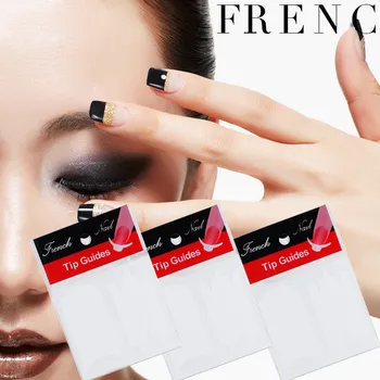 5/10 adet Fransız Manikür Beyaz Şerit Tırnak Sanat Formu Saçak Ucu Kılavuzları Kendinden yapışkanlı Etiket Tırnak Aksesuarları Parmak Ucu Tırnak Aracı