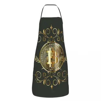Bitcoin Altın Sikke Mutfak Şef Pişirme Pişirme Önlük Kadın Erkek Kripto Cryptocurrency Ethereum Btc Blockchain Tablier Mutfağı