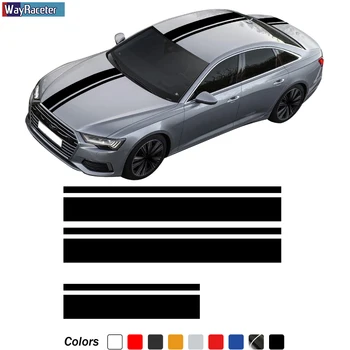 Yarış Spor Araba Hood Sticker Bonnet Şerit Çatı Arka Bagaj Çıkartması Audi A3 A4 A5 A6 C7 A7 A8 S3 S4 S5 S6 S7 Q3 Q5 Aksesuarları