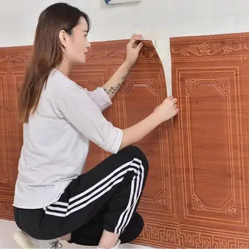 Kendinden yapışkanlı duvar kağıdı 3D üç boyutlu duvar macun oturma odası anti-çarpışma duvar duvar duvar panosu sticker