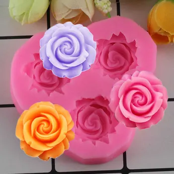 Mujiang Gül Çiçek Kek silikon kalıp Kek Fondan Kek Dekorasyon Araçları Çikolata Şeker Kalıpları 3D Zanaat sabun Kalıpları
