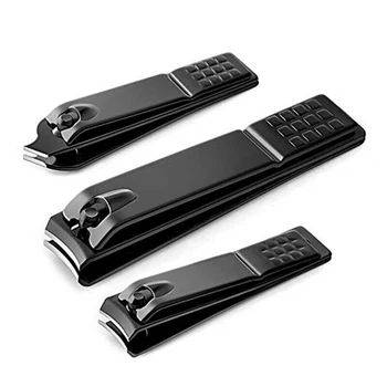 3 stil Siyah Yüksek Kalite Paslanmaz Çelik Tırnak Makası Kesici Profesyonel Manikür Giyotin Yüksek Kalite Ayak Tırnak Makası Bıçak