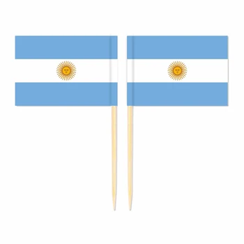 Arjantin Kürdan Bayrağı 3. 5X2. 5CM Kek Topper Parti Kek Düğün Bebek Duş Malzemeleri Güzel Pişirme Tatlı Süslemeleri