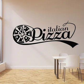 İtalyan Pizza Logo Duvar Çıkartması Sıcak Gıda Mağaza Pizzeria Lezzetli Restoran Mutfak İç Dekor Vinil Pencere Çıkartmaları Mural 3461