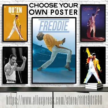Klasik Freddie Mercury Şarkıcı Tuval Sanat ve Duvar sanat posterleri Resim Baskı Modern Aile yatak odası dekoru Posterler