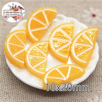 turuncu dilim meyve 20 ADET 20mm Reçine Flatback Cabochon Minyatür Gıda Sanat Kaynağı Decoden Charm Craft